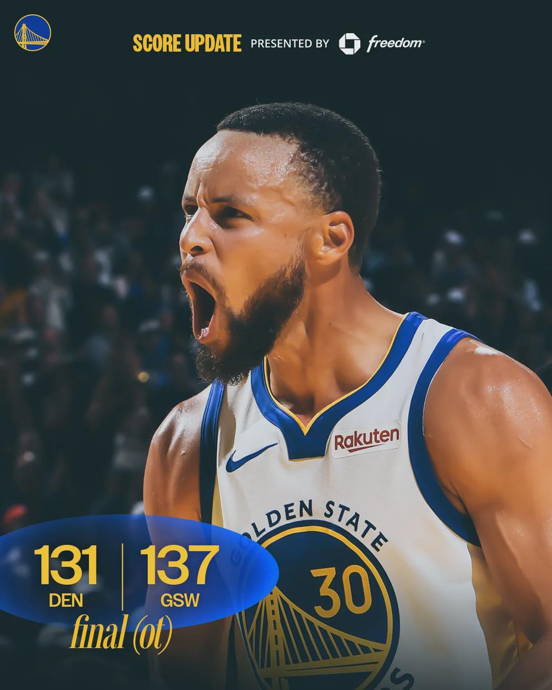 库里42分+戈登50分！勇士加时逆转掘金，亚历山大55分创雷霆新纪录