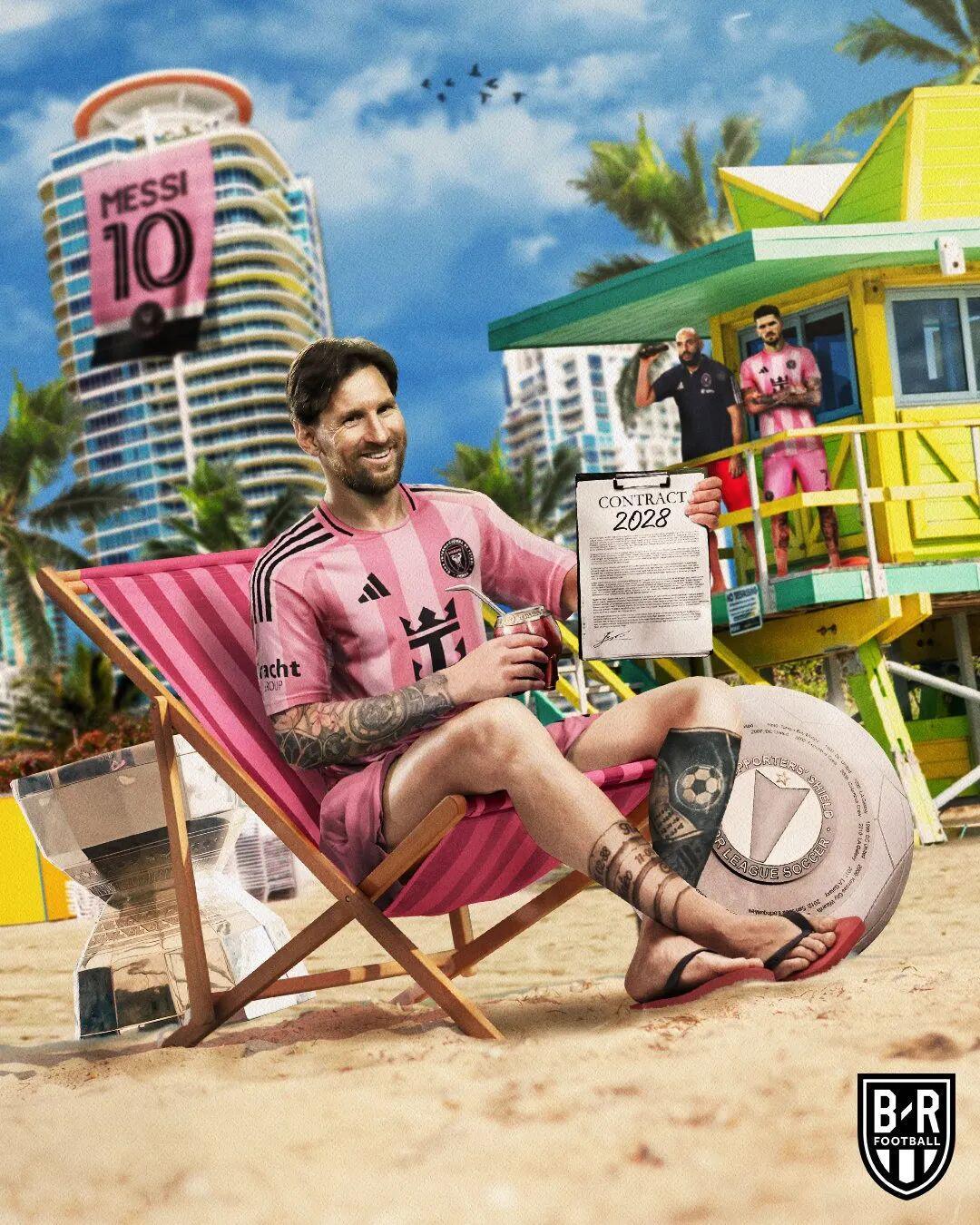 梅西续约迈阿密国际至2028年，41岁传奇再续绿茵辉煌