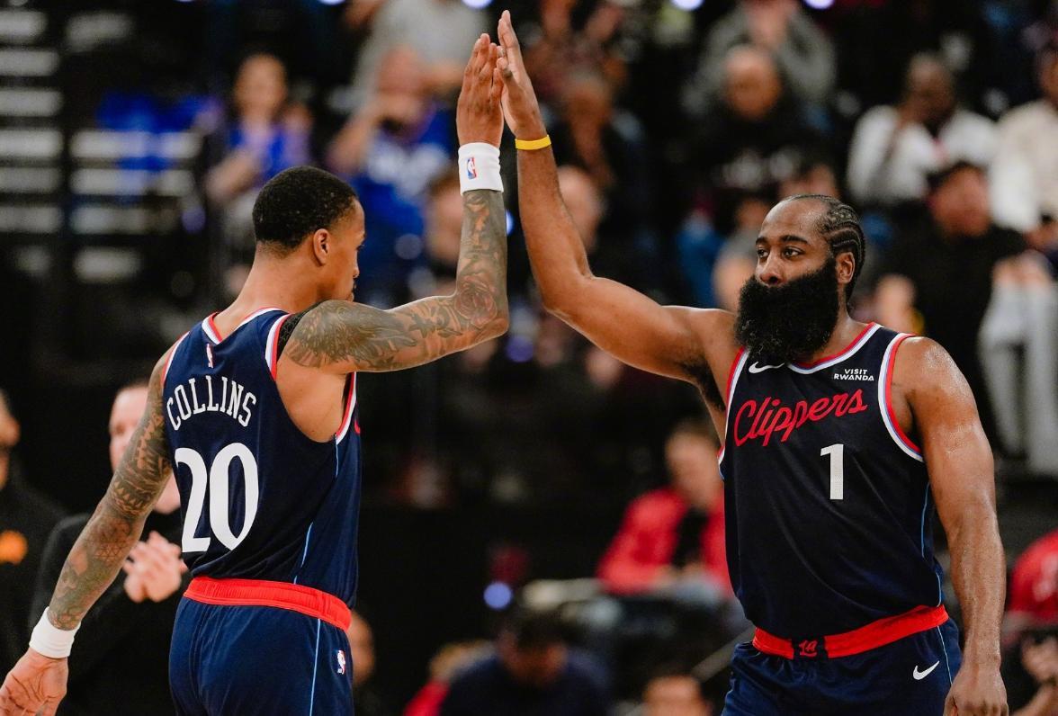 哈登30+7+7高效输出，莱昂纳德反弹快船大胜太阳27分