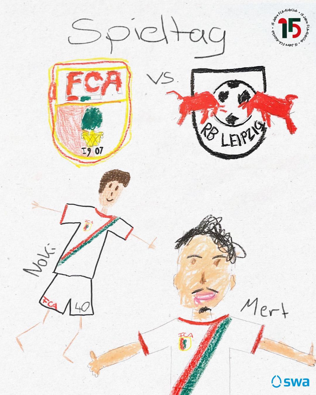 奥格斯堡发布手绘赛前海报 纪念儿童球迷会15周年庆典