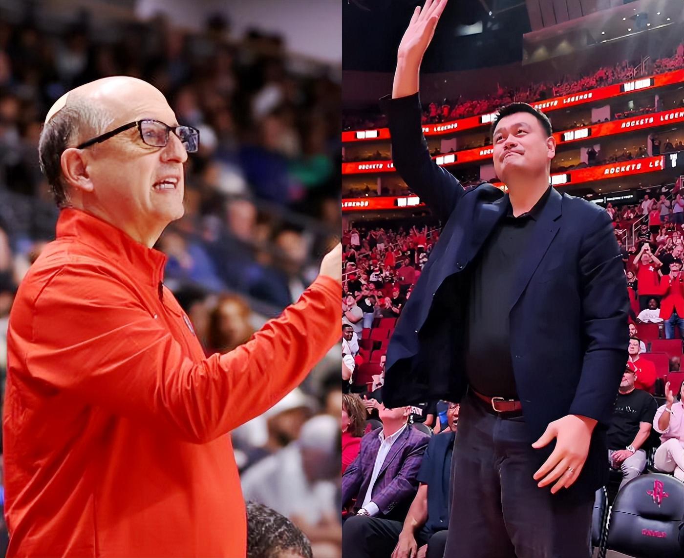 姚明观战火箭引热议，范甘迪盛赞其超越霍华德