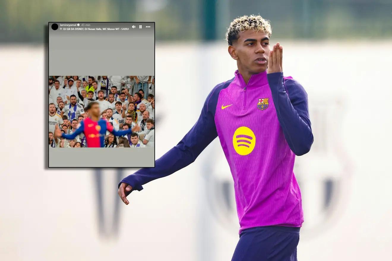 亚马尔社媒预热国家德比，晒伯纳乌被嘘照引热议