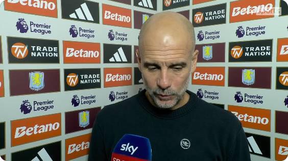 瓜迪奥拉复盘曼城0-1维拉：上半场压迫不足，角球防守需改进