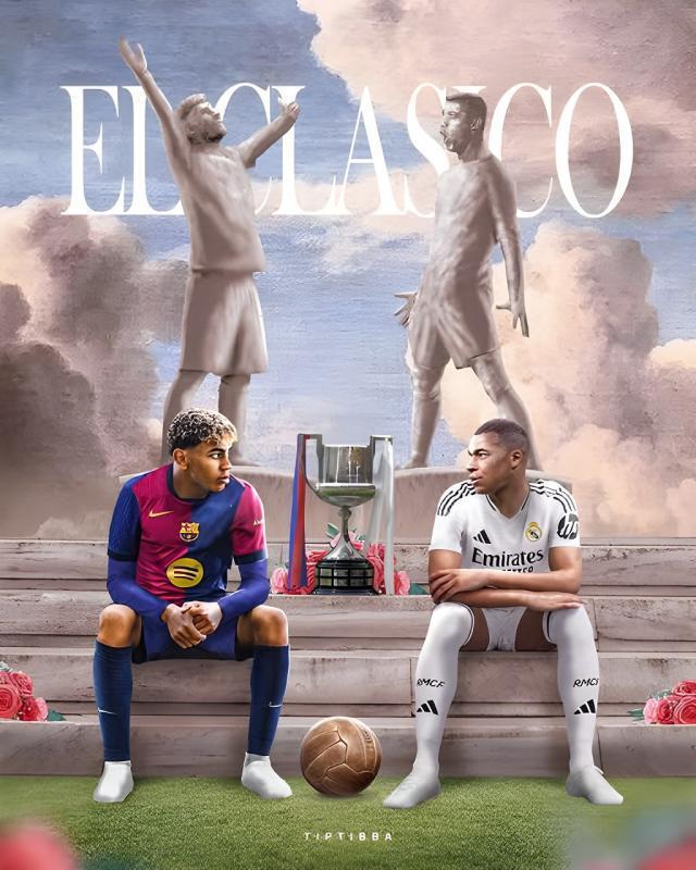 西甲国家德比：皇马VS巴萨，姆巴佩贝林厄姆PK亚马尔拉什福德