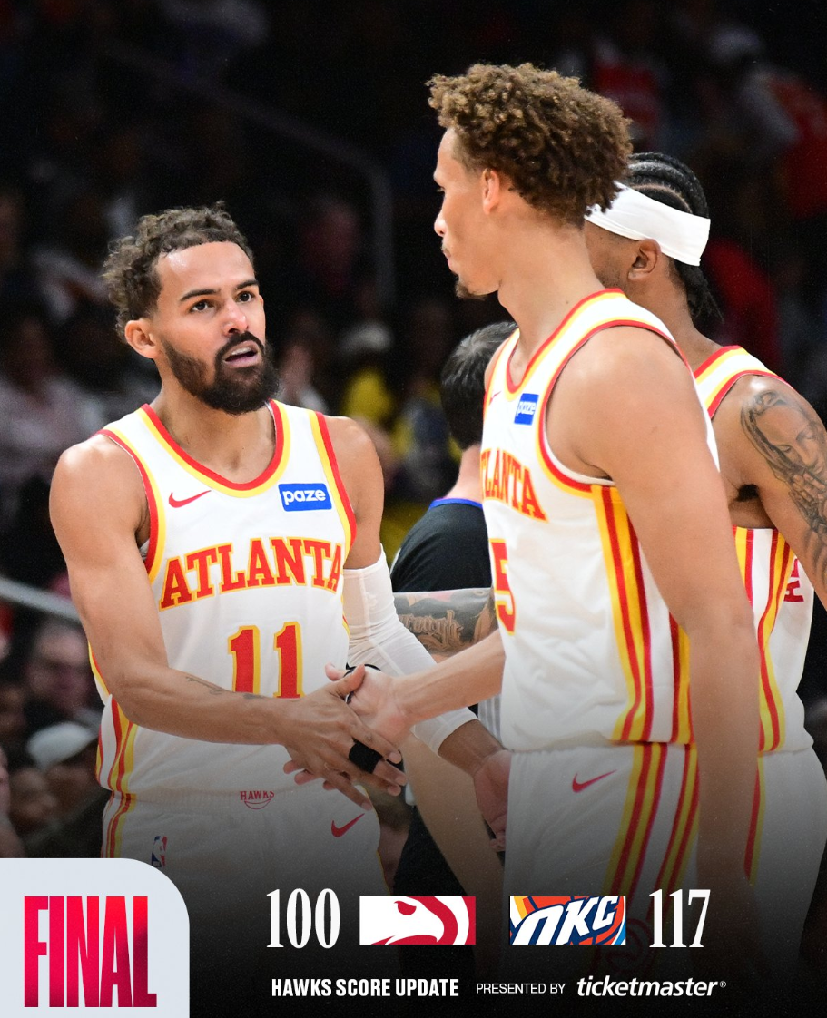 老鹰17分惨败雷霆引热议，特雷杨表现遭美球迷质疑