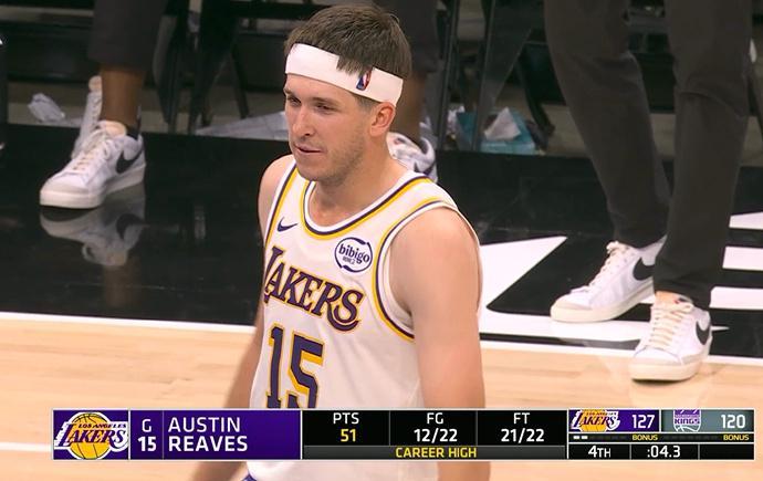 生涯之夜！里夫斯狂轰51分创多项纪录 湖人胜国王迎2连胜