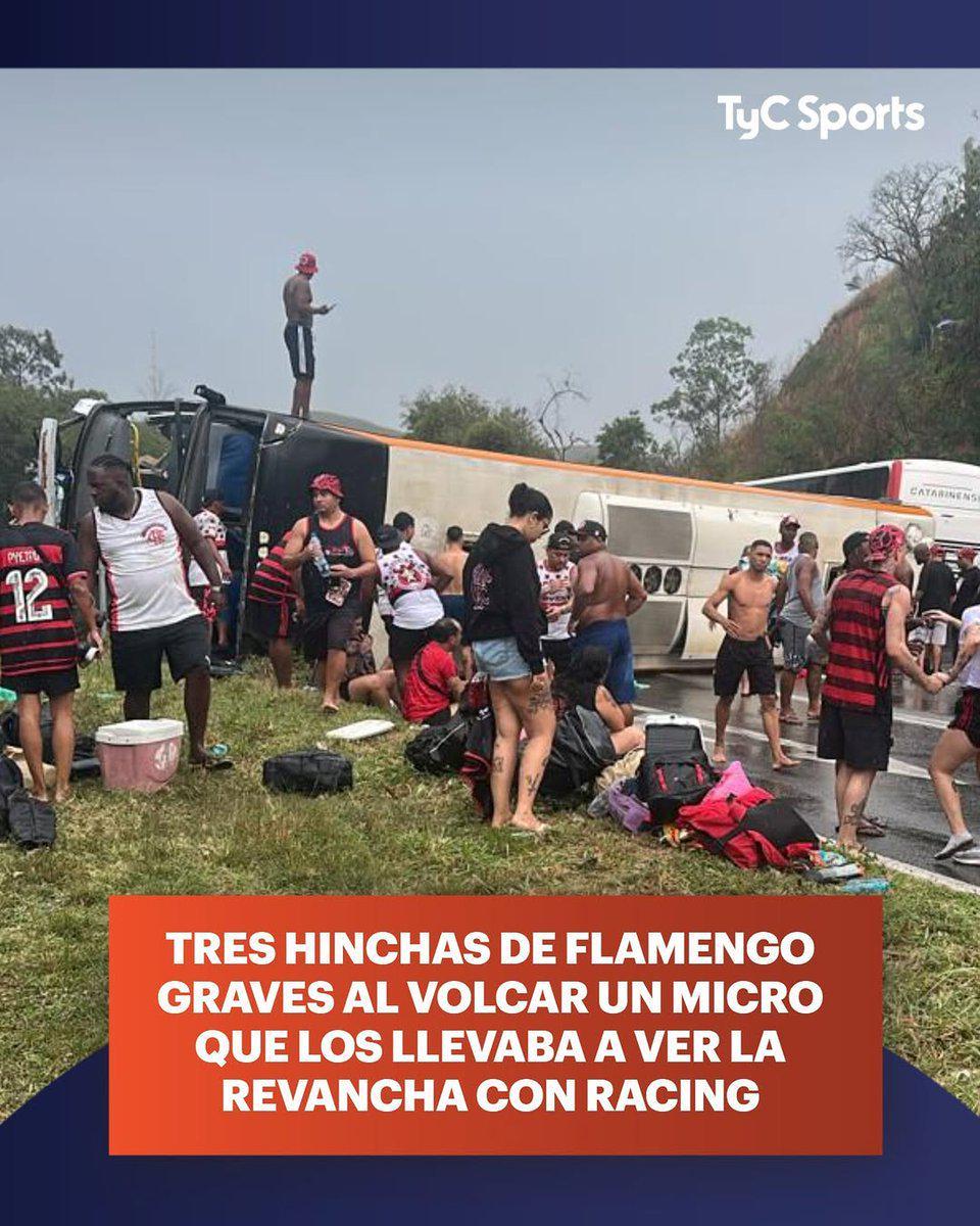 弗拉门戈球迷大巴侧翻事故：16人受伤，3人伤势严重