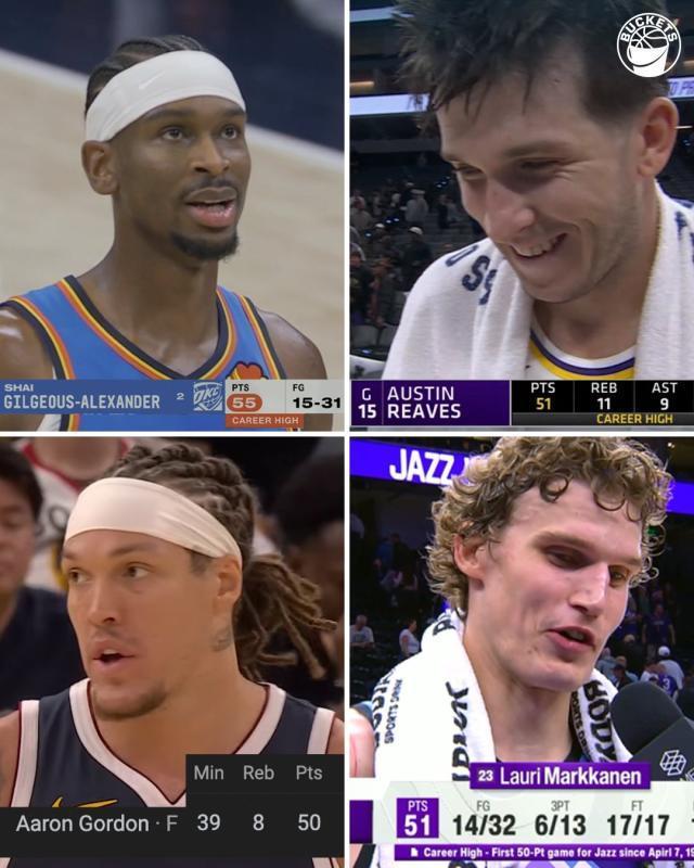 NBA新赛季揭幕周惊现4场50+！马尔卡宁创爵士27年新高