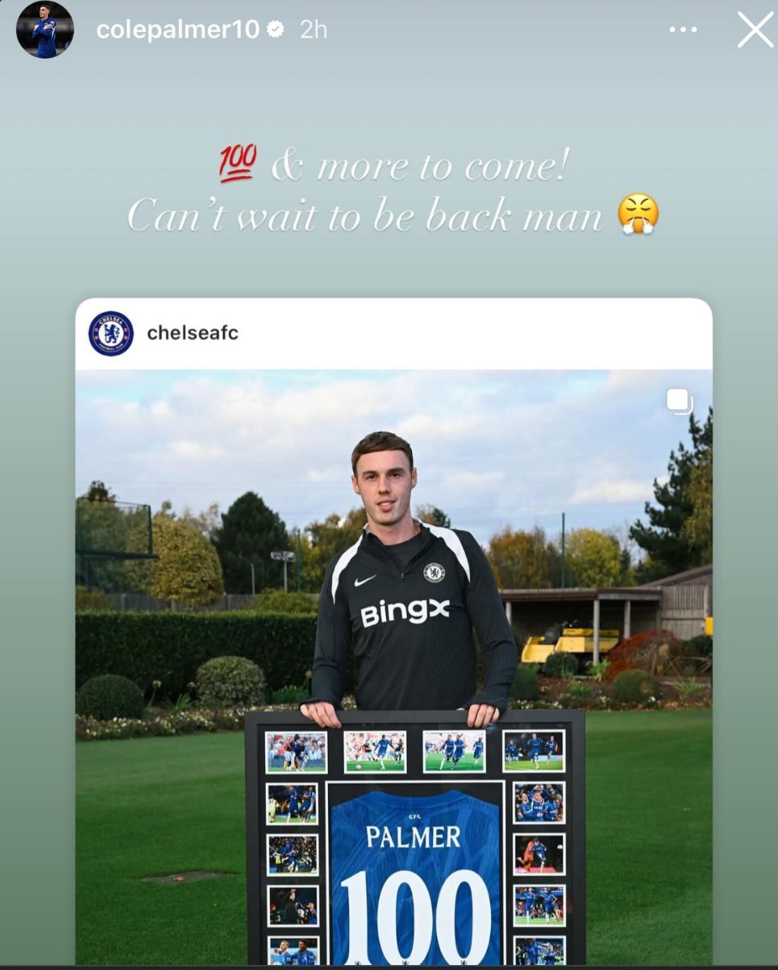 帕尔默达成切尔西百场里程碑，豪言未来还有更多精彩