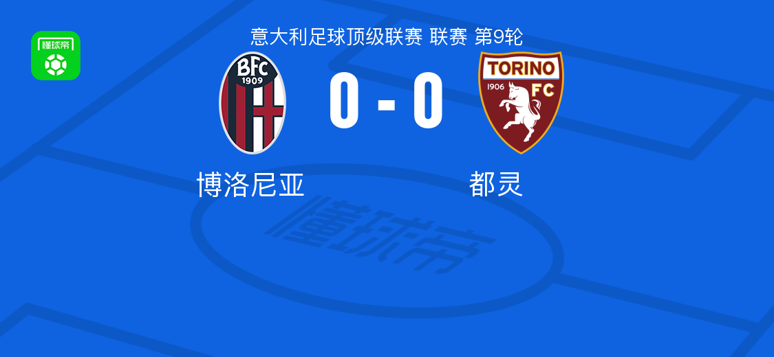 博洛尼亚vs都灵0-0互交白卷，意甲第9轮激战无果