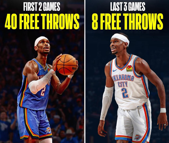 SGA近3场仅8次罚球引热议，美媒：进化后的他或更恐怖