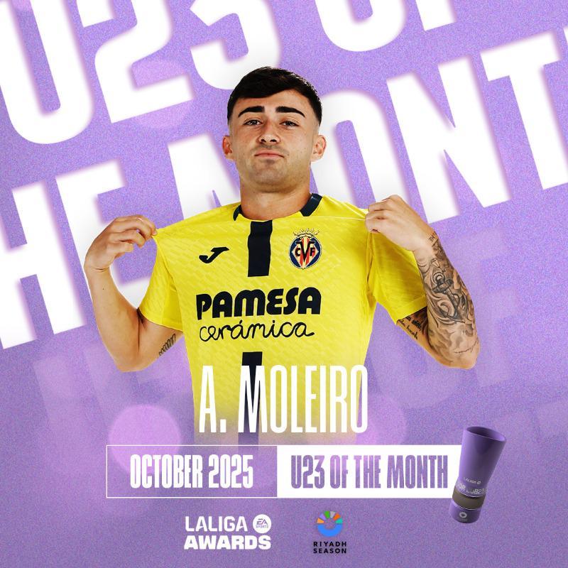 西甲10月最佳U23球员揭晓：黄潜新星莫里罗1球1助闪耀