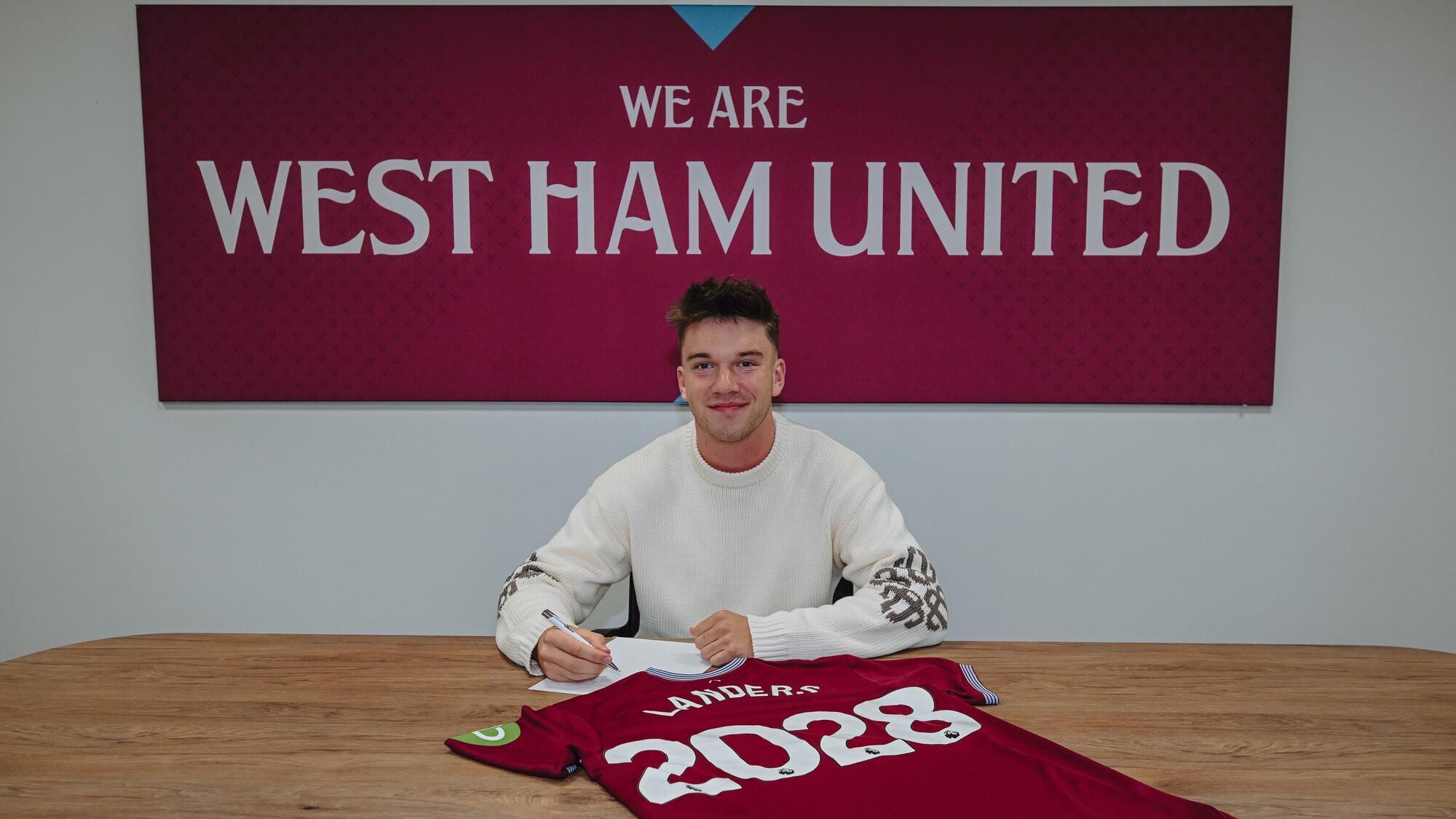 西汉姆联续约18岁锋线新星兰德斯至2028年，未来可期