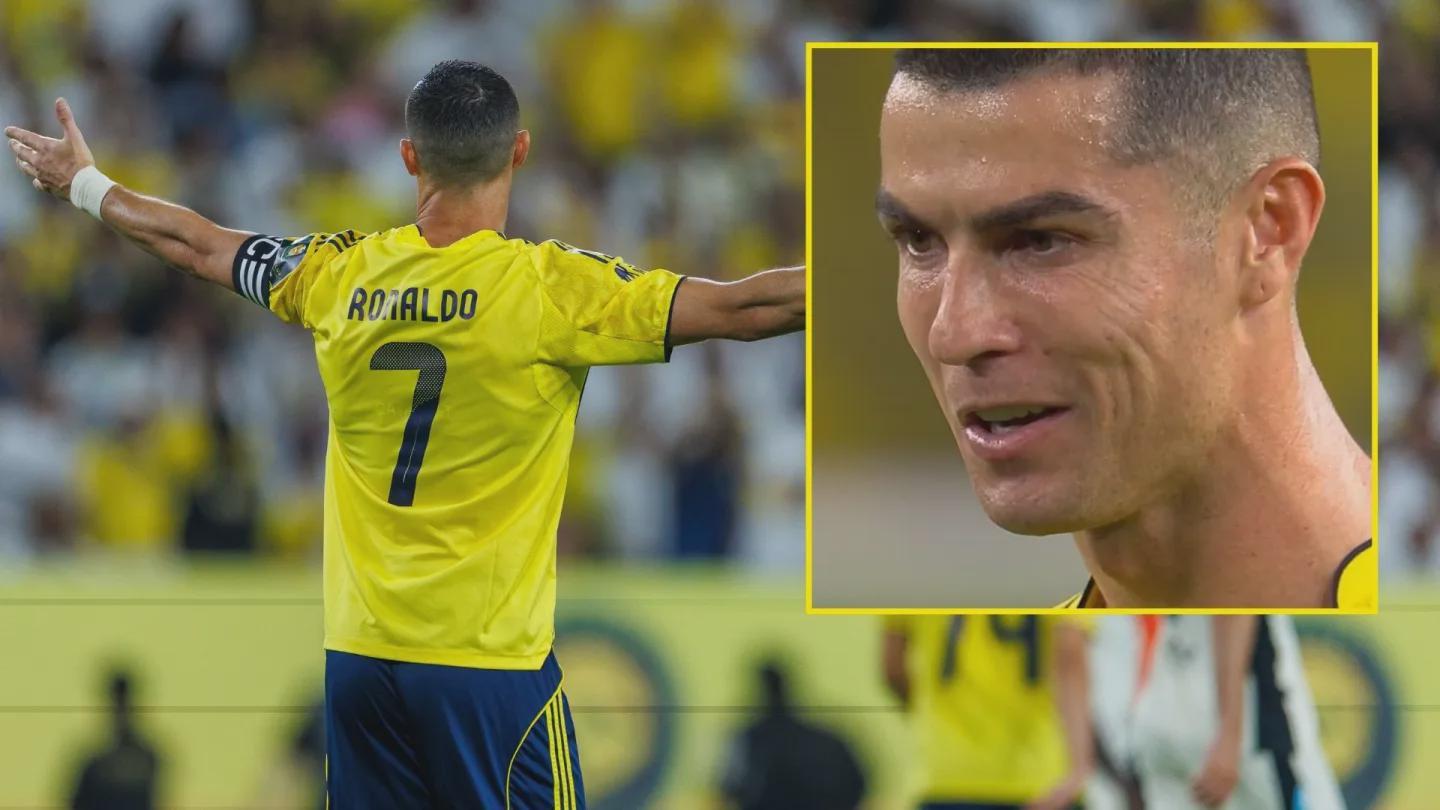 C罗沙王冠赛任意球错失绝平：夸张自我激励却中人墙引热议