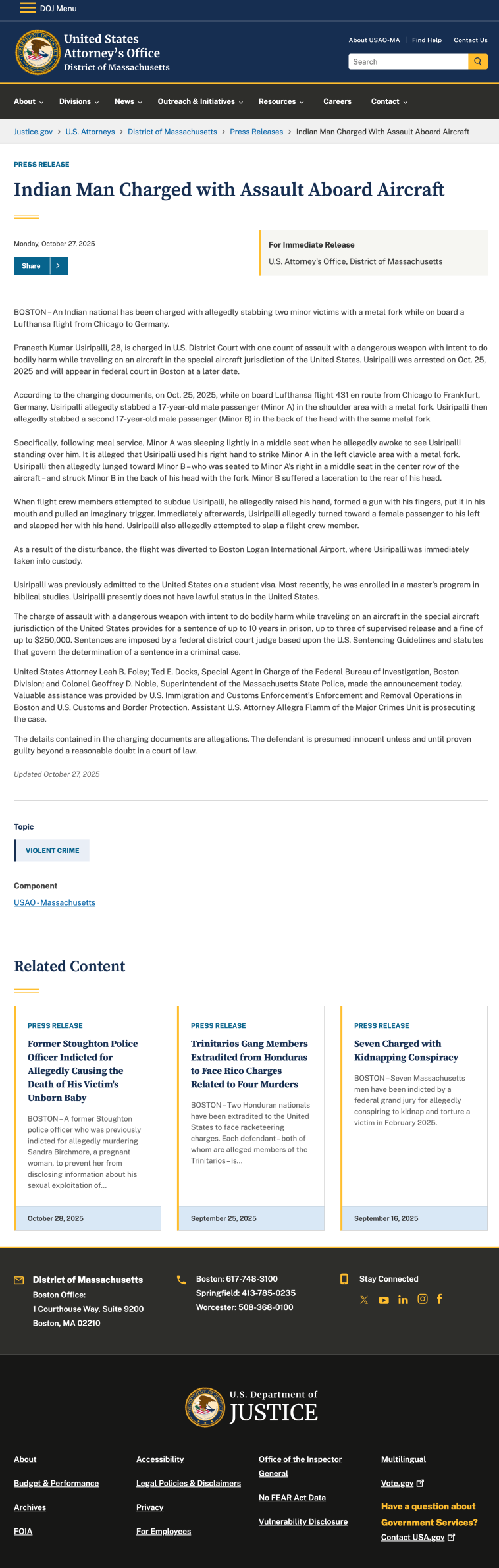 印度留学生身份过期后发狂！航班上刺伤两少年或判10年