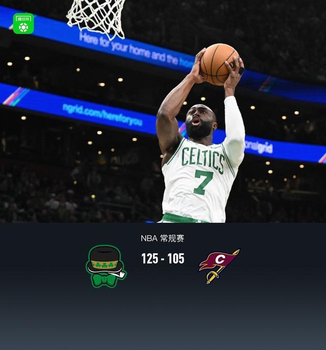 凯尔特人125-105大胜骑士：杰伦-布朗30分领衔，怀特高效输出