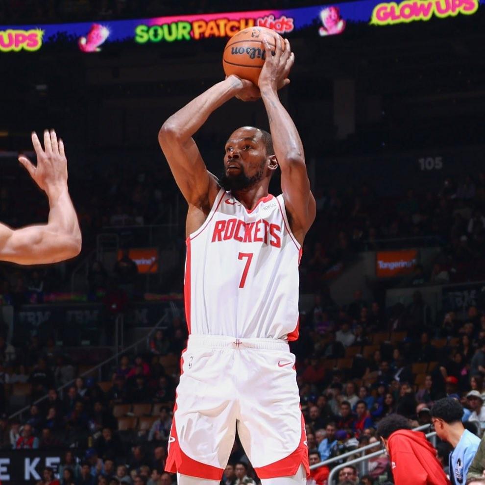 火箭胜猛龙：杜兰特31分5板3帽创生涯第二次30+