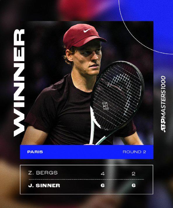 辛纳巴黎大师赛首战告捷，强势开启夺冠征程