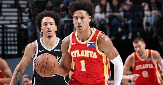 杰伦-约翰逊23+7+5表现抢眼 老鹰客场117-112力克篮网