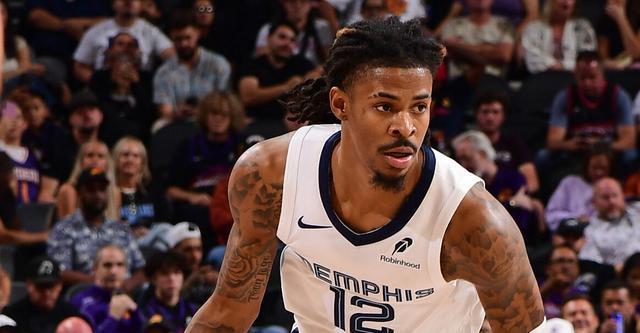 莫兰特28+8+7布克32分 灰熊客场1分险胜太阳终结对手四连胜