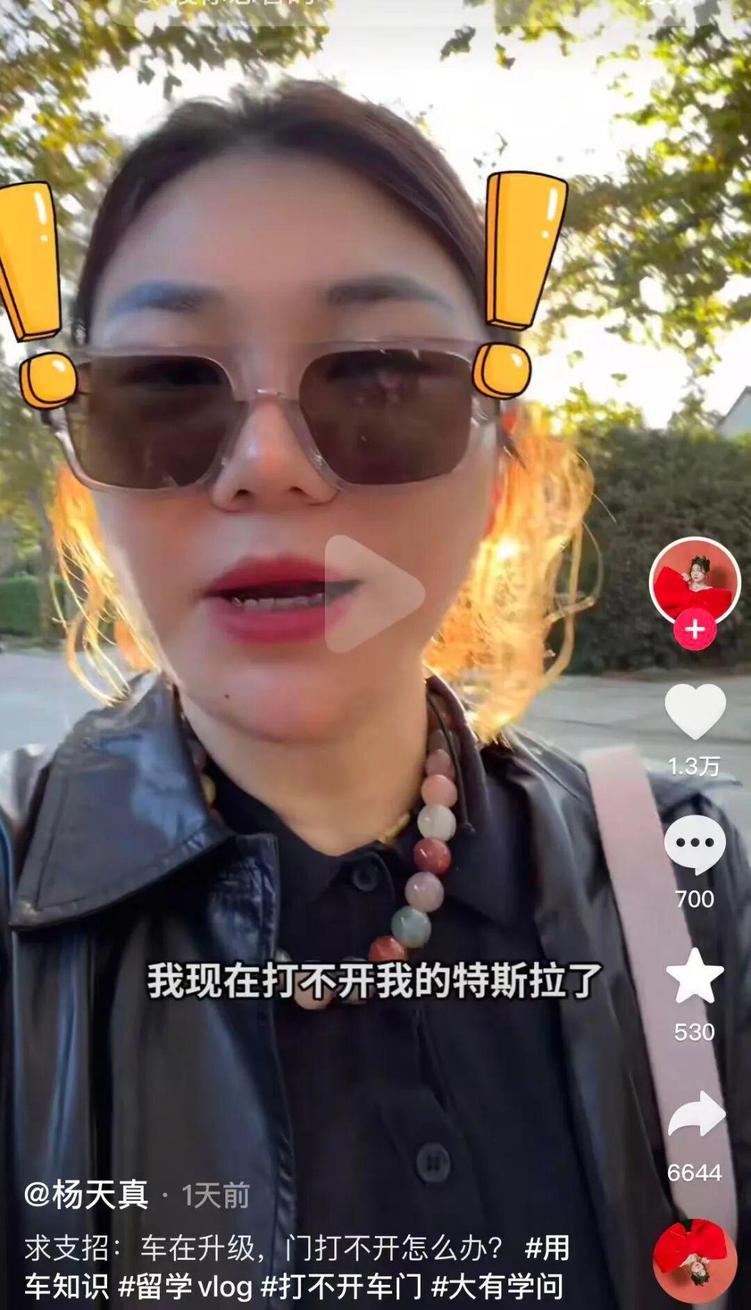 杨天真吐槽特斯拉车门故障，隐藏式门把手安全标准引关注