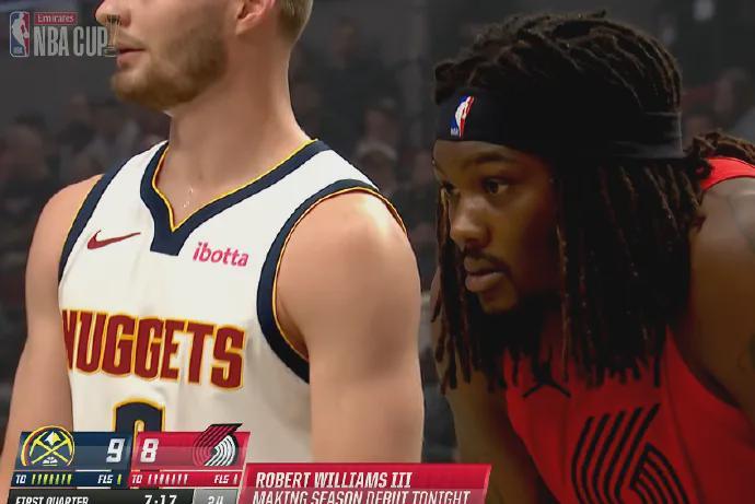 开拓者109-107绝杀掘金！杨瀚森全场零登场，罗威复出成关键