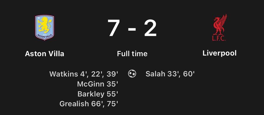 利物浦近十战维拉未尝败绩，上次失利追溯至五年前2-7惨案