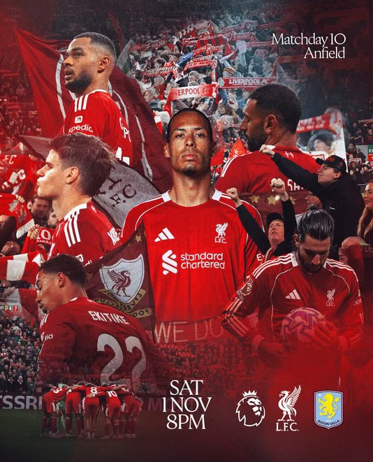 周六英超焦点战：利物浦VS阿斯顿维拉赛事前瞻与分析