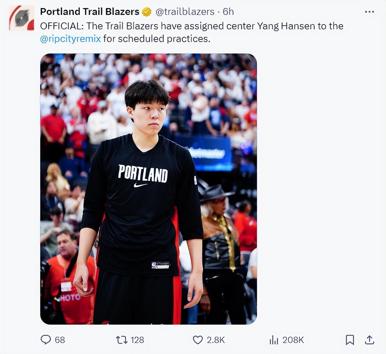 杨瀚森被下放发展联盟训练，5天后或迎G联赛首战勇士