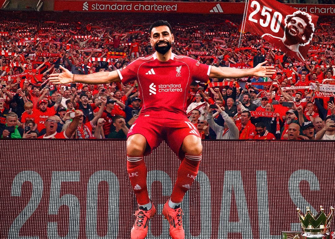 萨拉赫成红军历史第三人，利物浦生涯250球里程碑达成