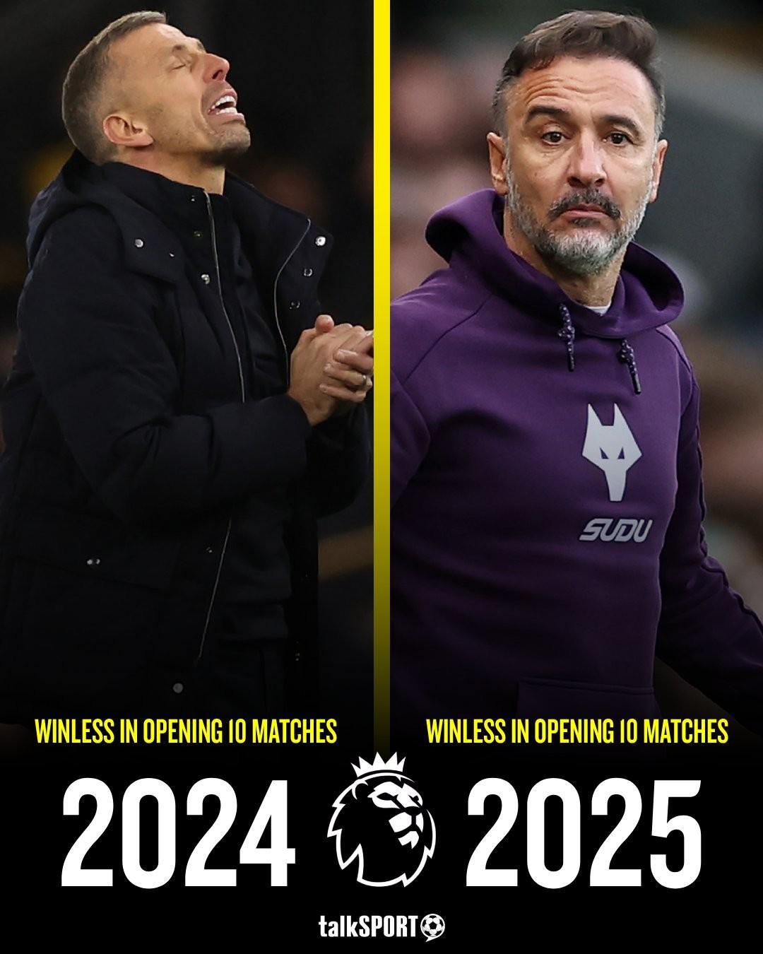 英超历史首例！狼队连续两赛季前10轮未尝胜绩