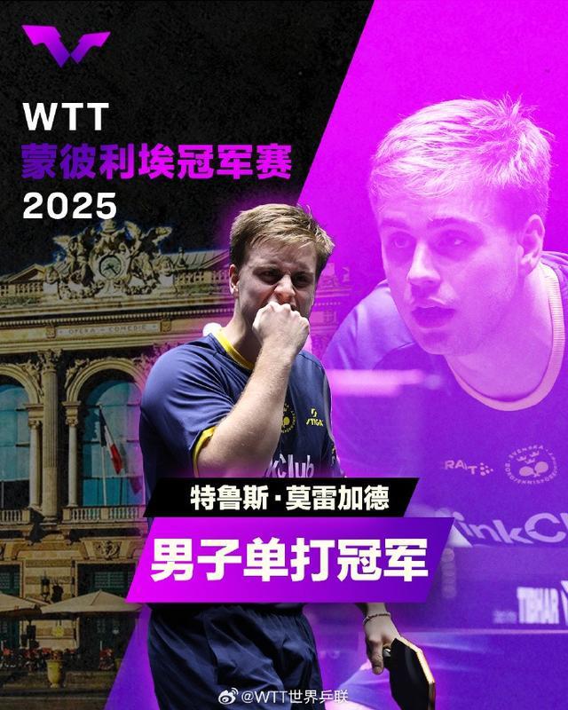 莫雷加德4-0完胜松岛辉空 斩获WTT冠军赛男单首冠