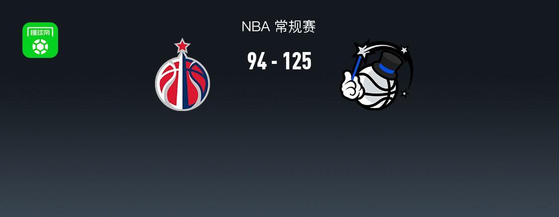 NBA常规赛：魔术125-94大胜奇才，班凯罗28分11板4助统治全场