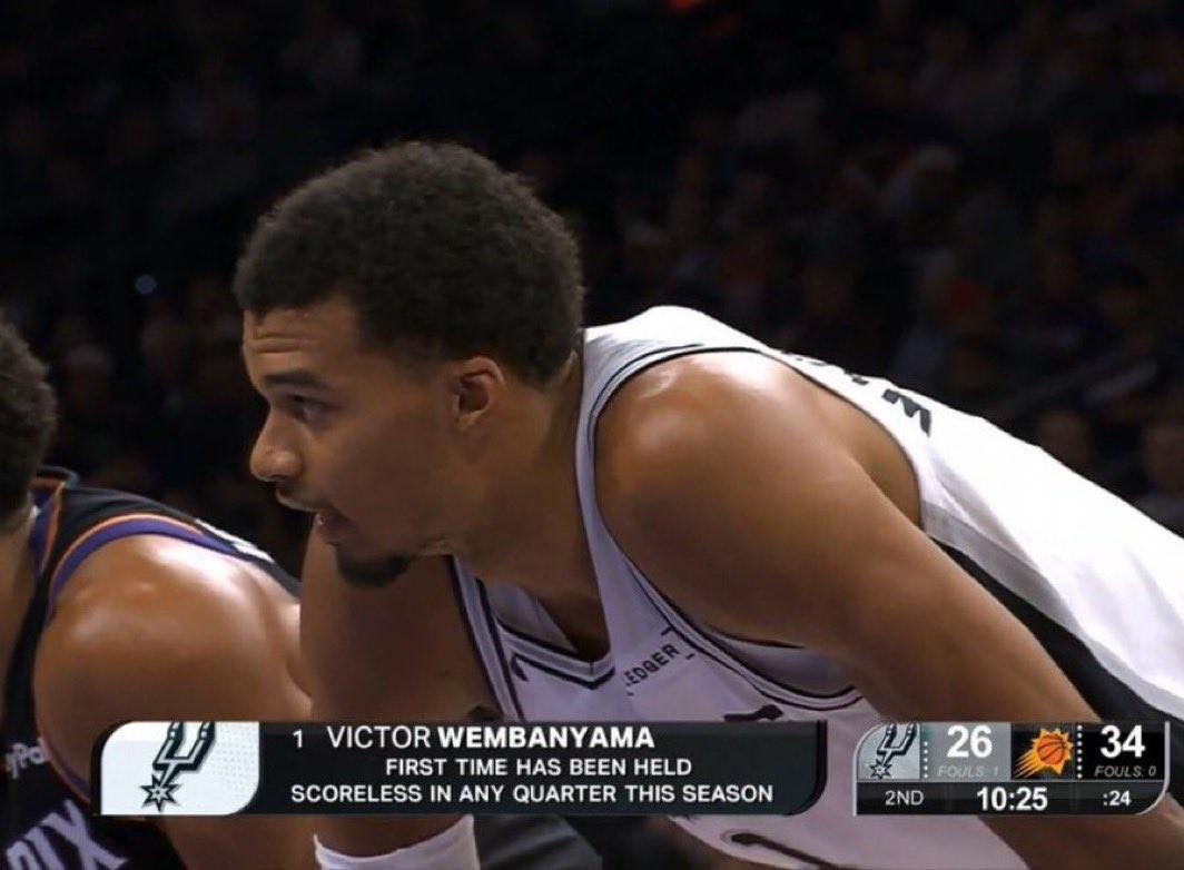 文班亚马表现低迷：14中4仅得9分，马刺赛季首败