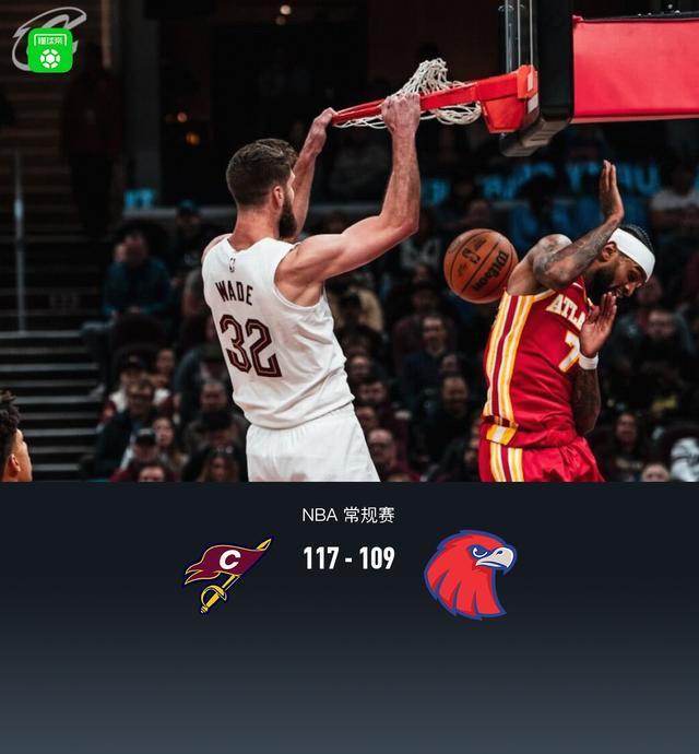 NBA常规赛：骑士117-109力克老鹰，米切尔37分闪耀全场