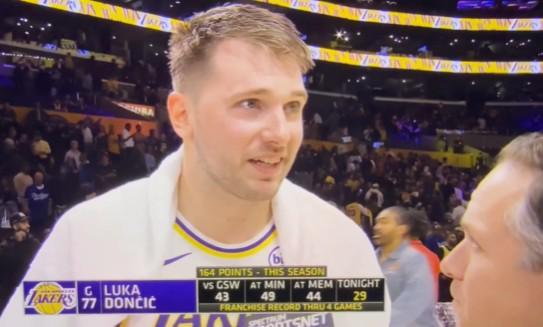 湖人胜热火东契奇仅得29分，自评与里夫斯表现不佳