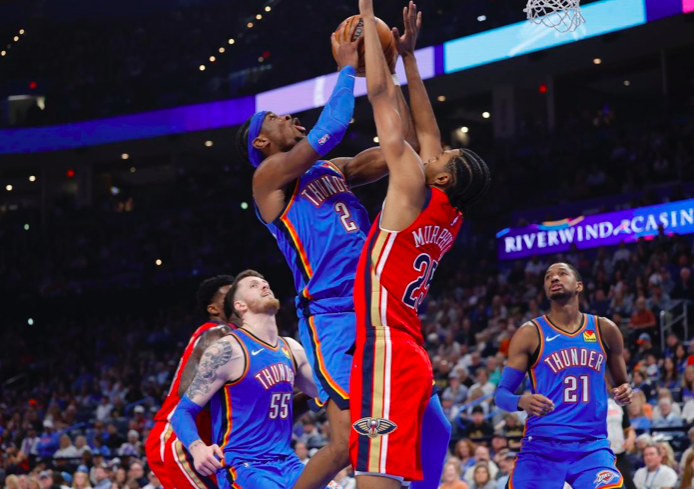 雷霆8人得分上双狂胜鹈鹕，亚历山大30+7创历史纪录豪取7连胜