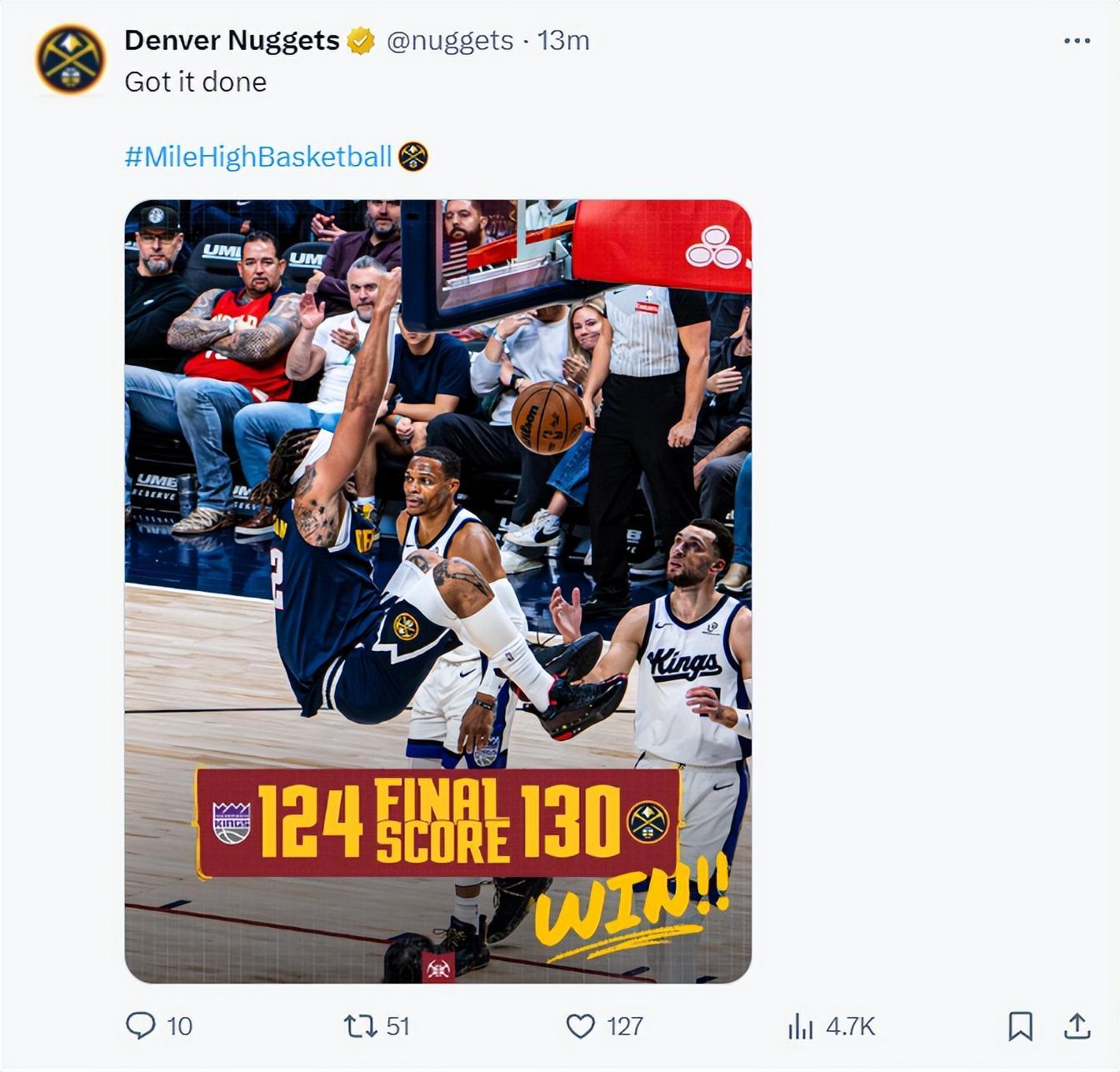 34+14+7！约基奇狂刷纪录，正负值+18统治赛场，MVP四连庄在望