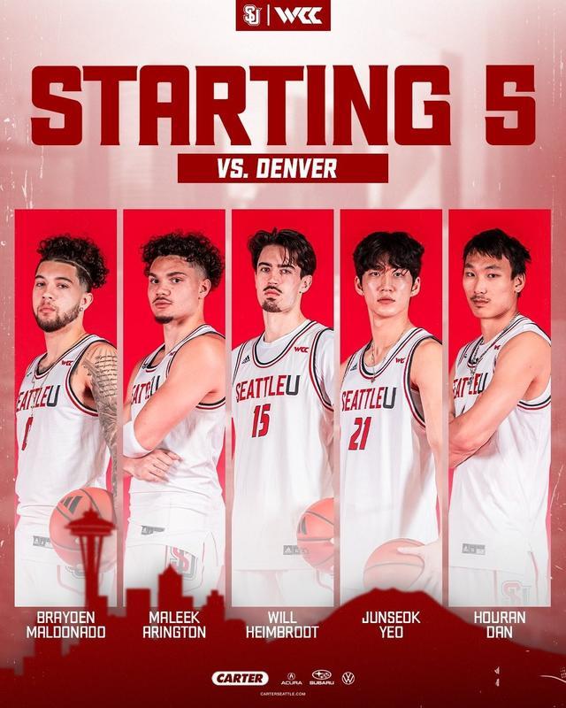 NCAA揭幕战：淡厚然首发登场，西雅图大学半场领先