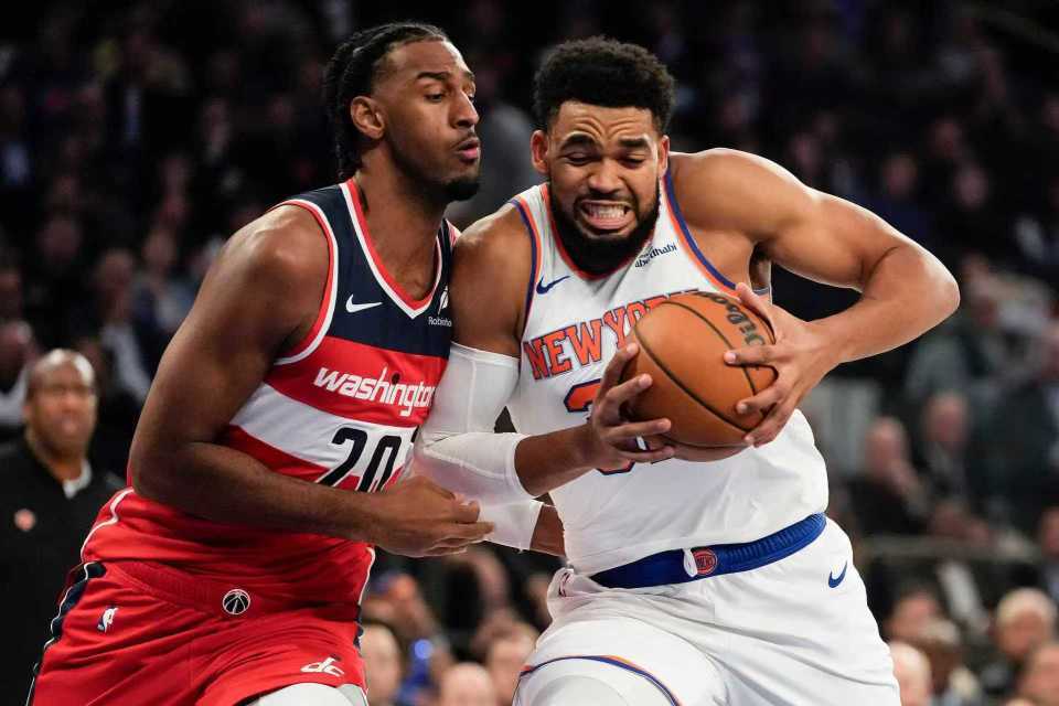 唐斯33+13+5创15000分里程碑 尼克斯7人上双大胜奇才