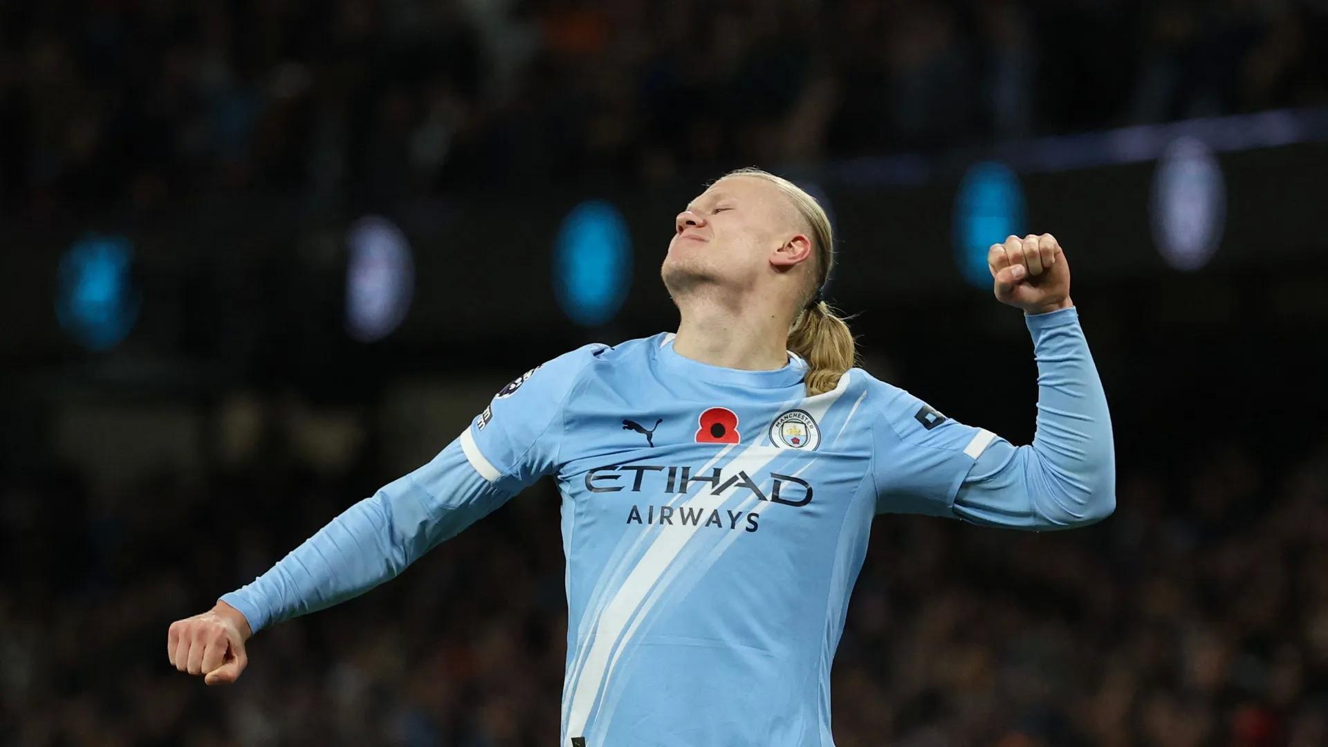 哈兰德距英超百球最快纪录仅差2球，16轮内有望改写历史