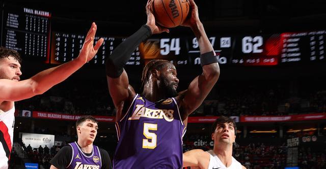 艾顿29+10阿夫迪亚33+6 湖人客场123-115力克开拓者豪取4连胜