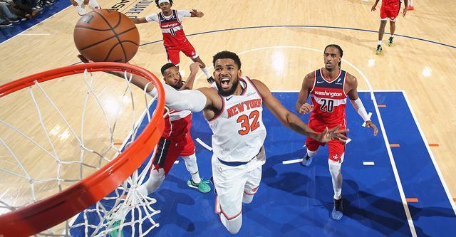 唐斯33+13布伦森16+9 尼克斯主场大胜奇才送其五连败