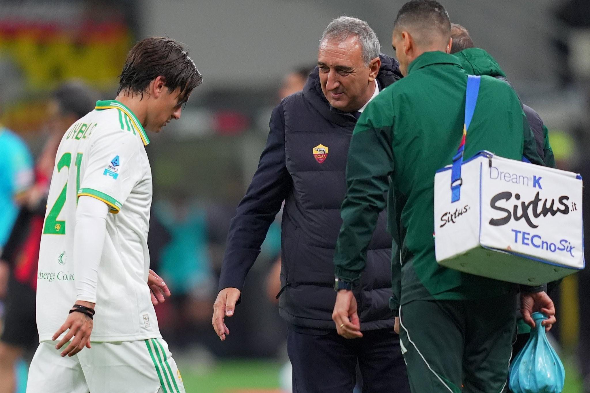 罗马球星迪巴拉左腿股二头肌中度损伤，预计缺阵三周