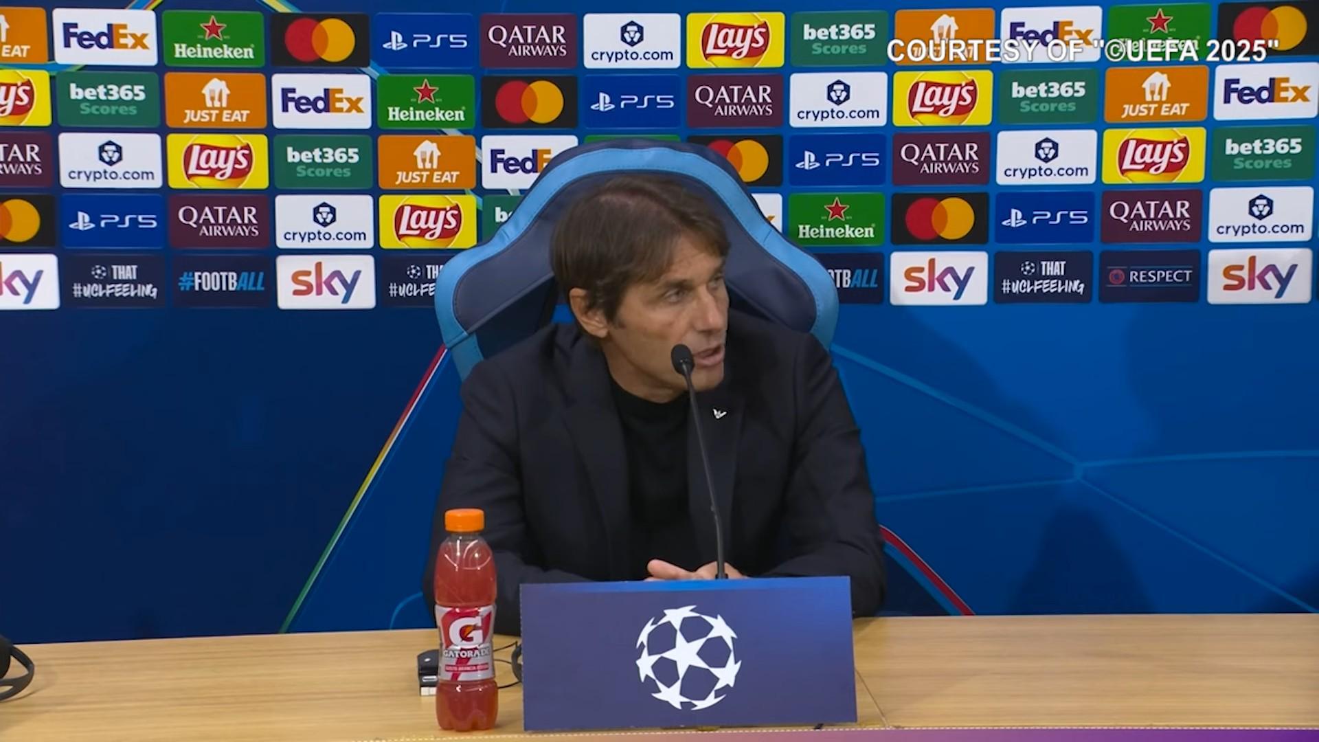 孔蒂盛赞法兰克福防守：球员表现无可挑剔，机会转化成进球是关键