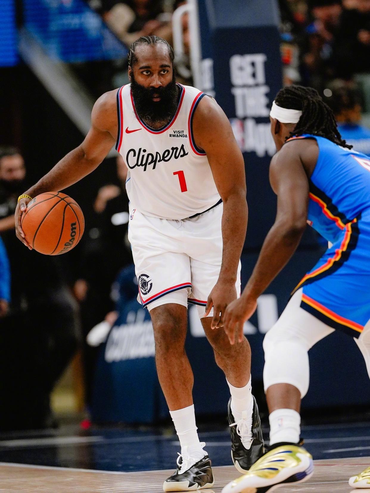 哈登25+6+6创历史第2神迹，雷霆126-107逆转快船，亚历山大30+12超名宿