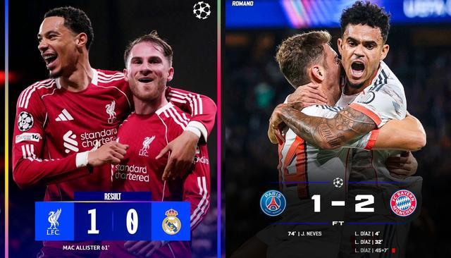 拜仁16连胜！欧冠2-1干翻巴黎！已成绝对克星，利物浦1-0战胜皇马