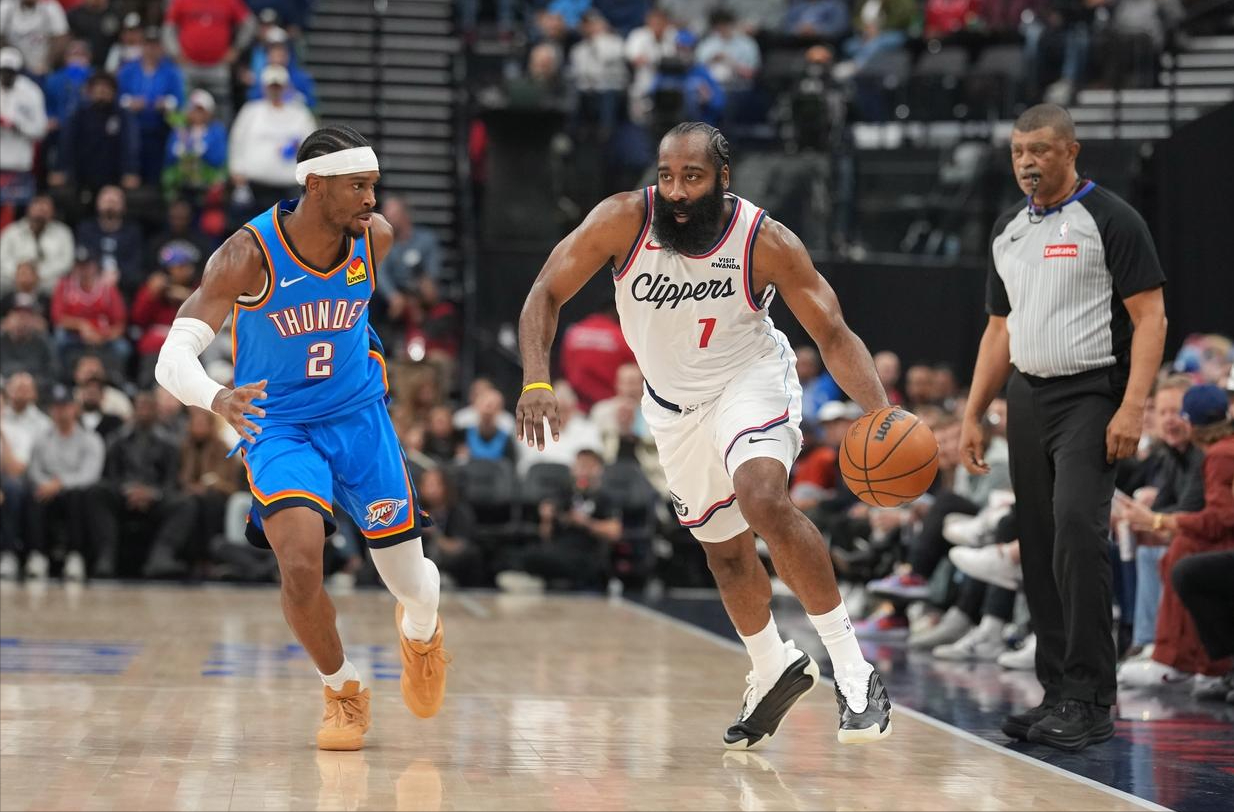 快船3节后崩盘输雷霆：泰伦卢战术失效，哈登老化成关键