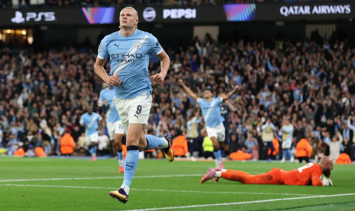 曼城4-1力克多特蒙德 欧冠四轮不败稳居前四 哈兰德创历史福登双响