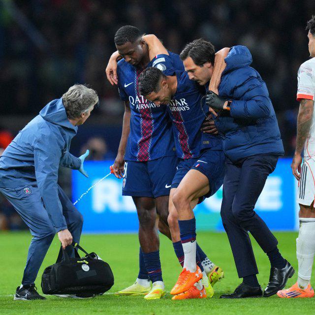 巴黎圣日耳曼伤情更新：阿什拉夫左踝重伤需数周恢复